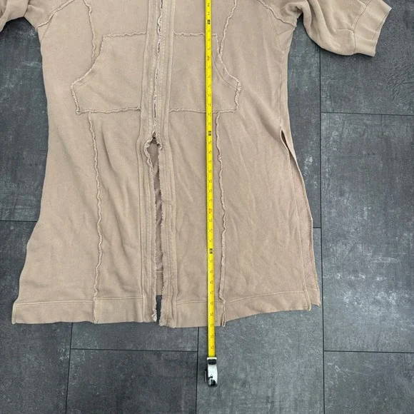 Free People Long Hooded Duster Coat in Khaki - Picture 8 of 8